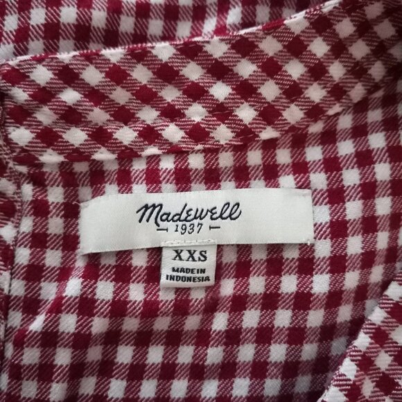 MADEWELL Filmscore Gingham Check Shirt Dress XXS - Picture 5 of 6